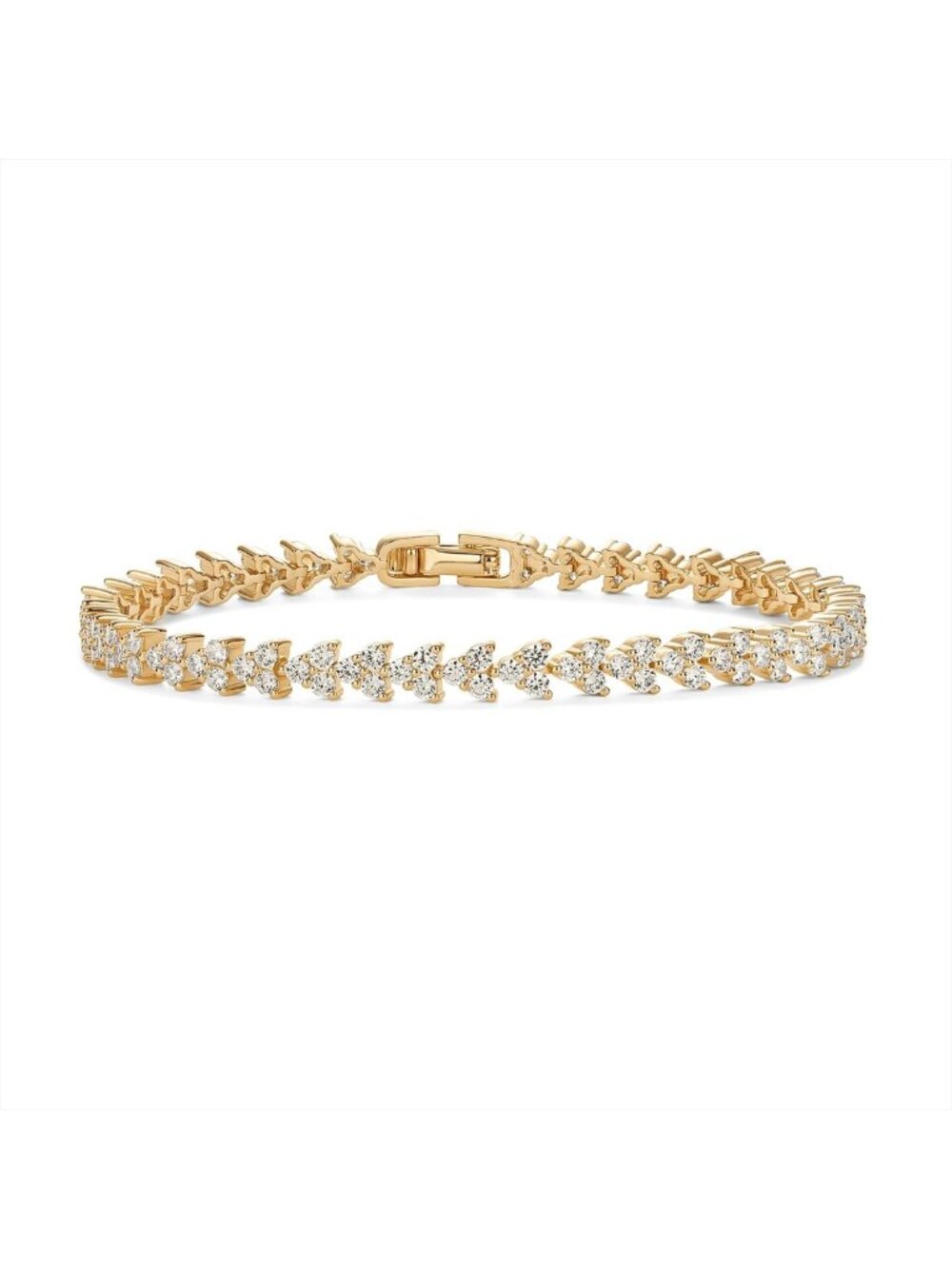 14K Gold Plated Tennis Bracelet for Women, Bezel Set CZ Sparkle Jewelry